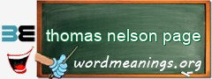 WordMeaning blackboard for thomas nelson page
